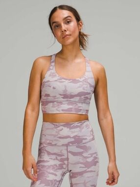 Lululemon Emergy Bra Long Line Pink Camo